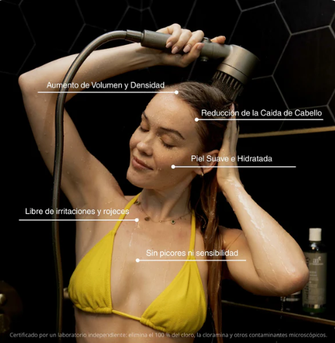 Cabezal de Ducha más Presión y Cabello más Sano