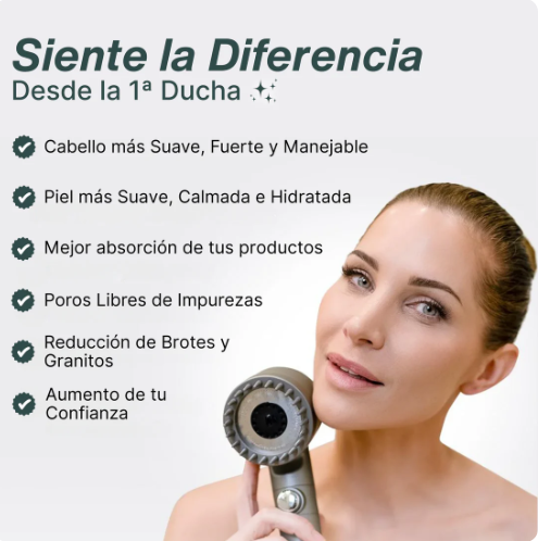 Cabezal de Ducha más Presión y Cabello más Sano